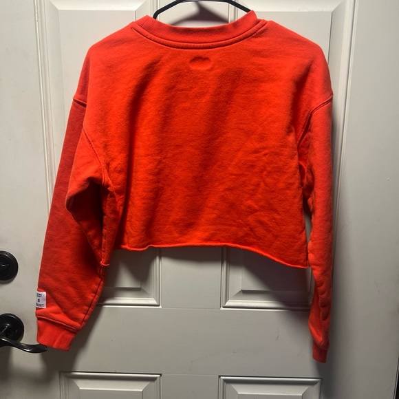 Fruit of the Loom Ultra Cozy Orange Cropped Sweatshirt Logo Women’s Small - Picture 7 of 7